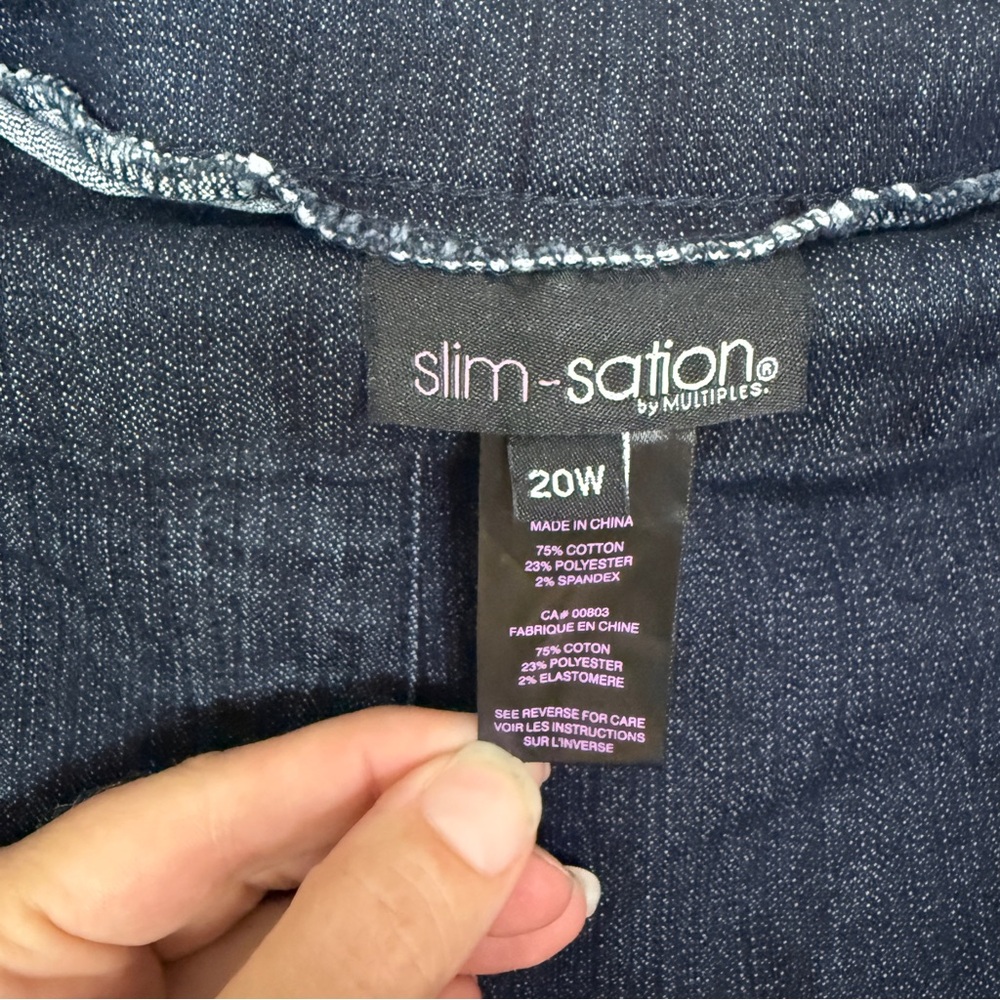 Slim Station by Multiples Dark Wash Denim Shorts Size 20W - Picture 2 of 6